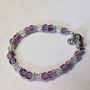Baby Bracelet with Purple Crackle Beads